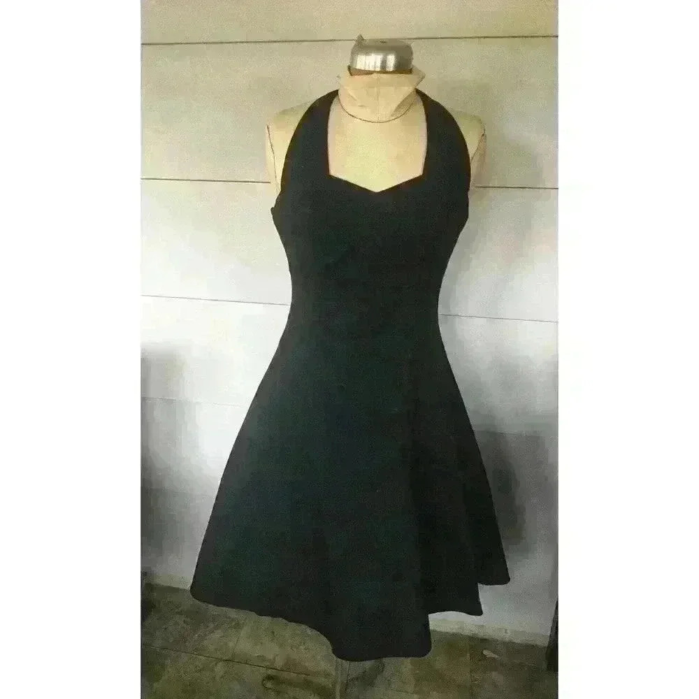 1980's‎ D.B.A. L.A. halter LBD little black dress fit flare tulle juniors…